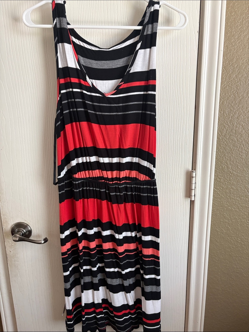 Merona Women's Red & Black Striped Sleeveless Summer Dress